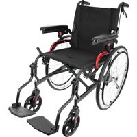 Antar Aluminium Rollstuhl pulverbeschichtet in grau/schwarz mit Bremsen für den Betreuer von Antar