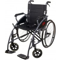 Antar Rollstuhl mit Stahlrahmen und Sicherungsgurt für den Patienten in Schwarz von Antar