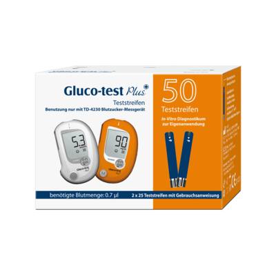 GLUCO TEST Plus Blutzuckerteststreifen 50 St von Aristo Pharma GmbH