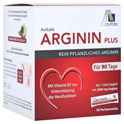 "ARGININ PLUS Vitamin B1+B6+B12+Folsäure Sticks 90x5.9 Gramm" von "Avitale GmbH"