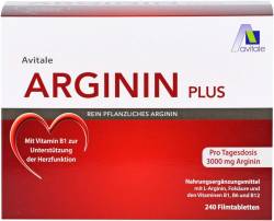 Arginin plus Vitamin B1+B6+B12+Folsäure 240 Filmtabletten von Avitale GmbH