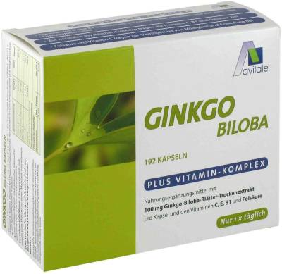 Ginkgo 100 mg Kapseln + B1, C + E 192 Kapseln von Avitale GmbH