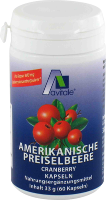 PREISELBEERE amerikanisch 400 mg Kapseln 33 g von Avitale GmbH