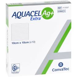 AQUACEL Ag+ Extra 10x10 cm Kompressen 10 St Kompressen von Avitamed GmbH