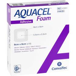 AQUACEL Foam adhäsiv 8x8 cm Verband 10 St Verband von Avitamed GmbH