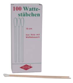 WATTEST�BCHEN Holz 15 cm m.Wattekopf 50X2 St von B�ttner-Frank GmbH