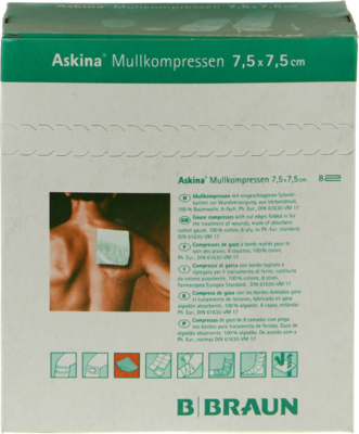 ASKINA Mullkompressen 7,5x7,5 cm steril 25X2 St von B. Braun Melsungen AG