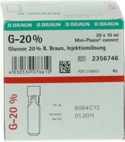 GLUCOSE 20% B.Braun Mini Plasco connect Inj.-Lsg. 20X10 ml von B. Braun Melsungen AG