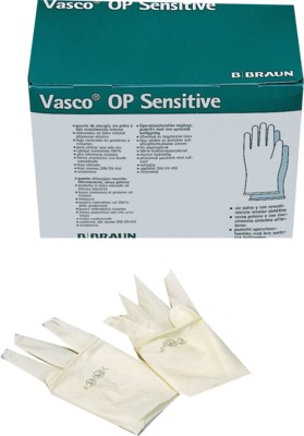 Vasco OP Sensitive Handschuhe steril Puderfrei Größe 7,5 von B. Braun Melsungen AG