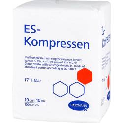 ES-KOMPRESSEN unsteril 10x10 cm 8fach 100 St Kompressen von B2B Medical GmbH