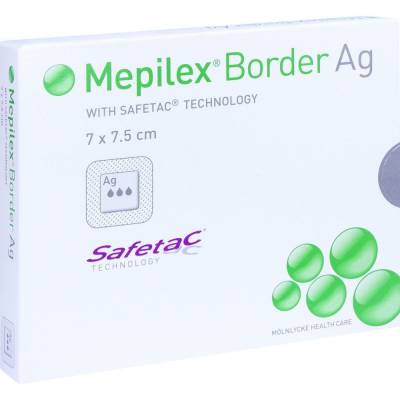 MEPILEX Border Ag Schaumverb.7x7,5 cm steril 5 St Verband von B2B Medical GmbH