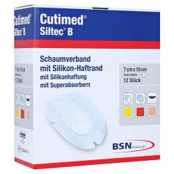 CUTIMED Siltec B Schaumverb.7x10 cm oval 12 St Kompressen von BSN medical GmbH