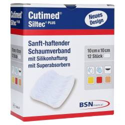 CUTIMED Siltec Plus Schaumverb.10x10 cm haftend 12 St Kompressen von BSN medical GmbH