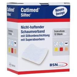 CUTIMED Siltec Schaumverb.5x6 cm nicht haftend 12 St Kompressen von BSN medical GmbH