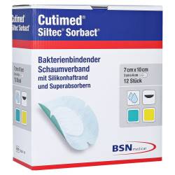 CUTIMED Siltec Sorbact PU-Verb.7x10 cm oval 12 St Kompressen von BSN medical GmbH