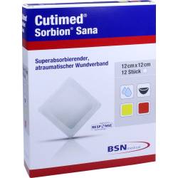 SORBION Cutimed sana Wundauflage 12x12 cm 12 St Pflaster von BSN medical GmbH