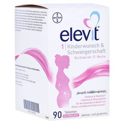 "ELEVIT 1 Kinderwunsch & Schwangerschaft Tabletten 90 Stück" von "Bayer Vital GmbH Geschäftsbereich Selbstmedikation"
