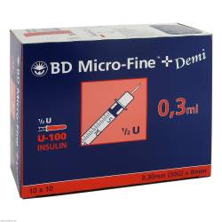 BD Micro-Fine+ U-100 Insulinspritze 0,3 x 8 mm (324826) von Becton Dickinson GmbH