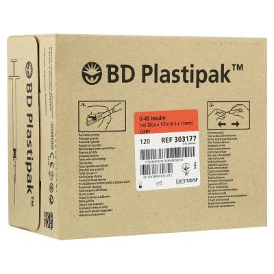 "BD PLASTIPAK Insulinspr.1 ml U40 m.Kan.30 G 1/2 120 Stück" von "Becton Dickinson GmbH"