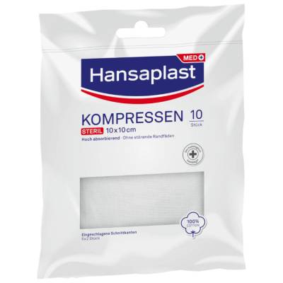 Hansaplast KOMPRESSEN STERIL 10x10 cm von Beiersdorf AG