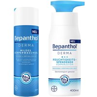 Bepanthol® Derma Mildes Körperwaschgel + Derma Feuchtigkeitsspendende Körperlotion von Bepanthol