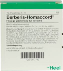 BERBERIS HOMACCORD Ampullen 10 St von Biologische Heilmittel Heel GmbH