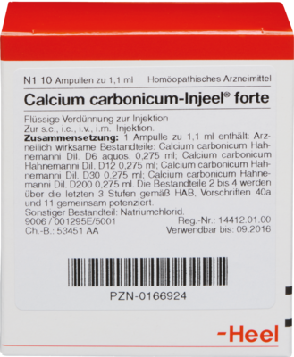 CALCIUM CARBONICUM INJEEL forte Ampullen 10 St von Biologische Heilmittel Heel GmbH