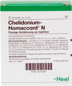 CHELIDONIUM-HOMACCORD N Ampullen 10 St von Biologische Heilmittel Heel GmbH