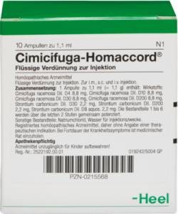 CIMICIFUGA HOMACCORD Ampullen 10 St von Biologische Heilmittel Heel GmbH