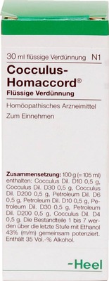 COCCULUS HOMACCORD Tropfen von Biologische Heilmittel Heel GmbH