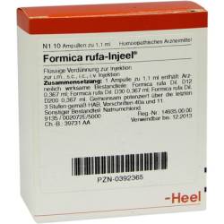 FORMICA RUFA INJEEL Ampullen 10 St von Biologische Heilmittel Heel GmbH