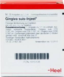 GINGIVA SUIS Injeel Ampullen 10 St von Biologische Heilmittel Heel GmbH