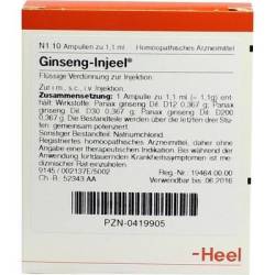 GINSENG INJEEL Ampullen 10 St von Biologische Heilmittel Heel GmbH