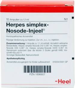 HERPES SIMPLEX Nosode Injeel Ampullen 10 St von Biologische Heilmittel Heel GmbH
