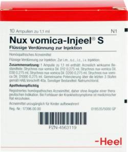 NUX VOMICA INJEEL S Ampullen 10 St von Biologische Heilmittel Heel GmbH