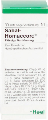 SABAL HOMACCORD Tropfen 30 ml von Biologische Heilmittel Heel GmbH