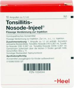 TONSILLITIS Nosode Injeel Ampullen 10 St von Biologische Heilmittel Heel GmbH