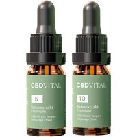 CBD Vital Naturextrakt Premium Öl 10 % + CBD Vital Naturextrakt Premium Öl 5 % von CBD VITAL