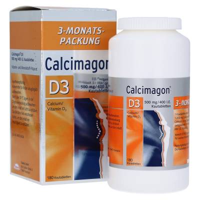 "Calcimagon-D3 500mg/400 I.E. Kautabletten 180 Stück" von "CHEPLAPHARM Arzneimittel GmbH"