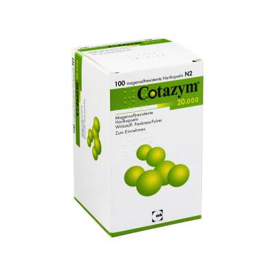 "Cotazym 20000 Kapseln magensaftresistent 100 Stück" von "CHEPLAPHARM Arzneimittel GmbH"