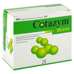 "Cotazym 20000 Kapseln magensaftresistent 200 Stück" von "CHEPLAPHARM Arzneimittel GmbH"