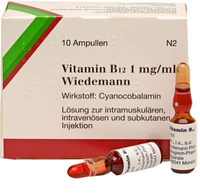 VITAMIN B12 WIEDEMANN 1 mg/ml Injektionslsg.Amp. 10 St von COMBUSTIN Pharmazeutische Pr�parate GmbH