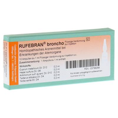 "RUFEBRAN broncho Ampullen 10 Stück" von "COMBUSTIN Pharmazeutische Präparate GmbH"