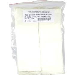 Mundschutz Papiervlies mit Gummiband (weiß) 100 St ohne von Careliv Produkte OHG