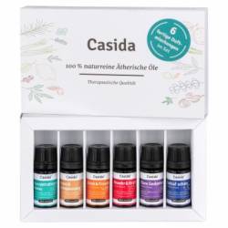 ÄTHERISCHE Öle Duftmischungen Set naturrein Top 6 6X5 ml von Casida GmbH