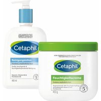 Cetaphil Feuchtigkeitscreme + Cetaphil Reinigungslotion für Körper & Gesicht von Cetaphil