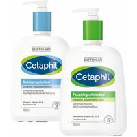 Cetaphil Feuchtigkeitslotion + Cetaphil Reinigungslotion für Körper & Gesicht von Cetaphil