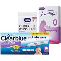 Clearblue Ovulationstest fortschrittlich & digital + Femibion 0 Babyplanung + Ritex Kinderwunsch Gleitmittel von Clearblue