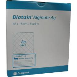 BIATAIN Alginate Ag Kompressen 15x15 cm mit Silber 10 St Verband von Coloplast GmbH