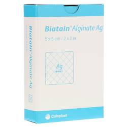 "BIATAIN Alginate Ag Kompressen 5x5 cm mit Silber 10 Stück" von "Coloplast GmbH"